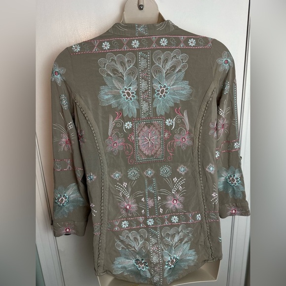 Soft Surroundings Calais Floral Embroidered flowy A-line Tunic Size Large - Picture 5 of 11
